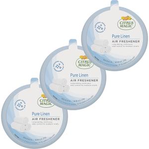 Citrus Magic Odor Absorbing Solid Air Freshener, Pure Linen, 8-Ounce, Pack of 3