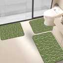 Blotixn 3PCS Absorbent Bath Mat, Quick Dry Non Slip Bath Rug, Sage Green, Size: 1'8" x 2'8" (Rectangular)