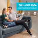Intex 2 in 1 Inflatable Pull Out Sofa and Queen Size Air Bed Mattress with Cup Holders for Indoor and Outdoor Use for Adults (2 Pack), Charcoal Gray