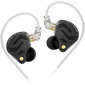 KZ ZS12 PRO X in Ear Monitor IEM Headphones,1DD+5BA Hybrid Wired Gaming Earbuds,KZ in Ear Monitor Gaming Earbuds Earphones with 2PIN Cable for Audiophile (Dark Black, NO Microphone)