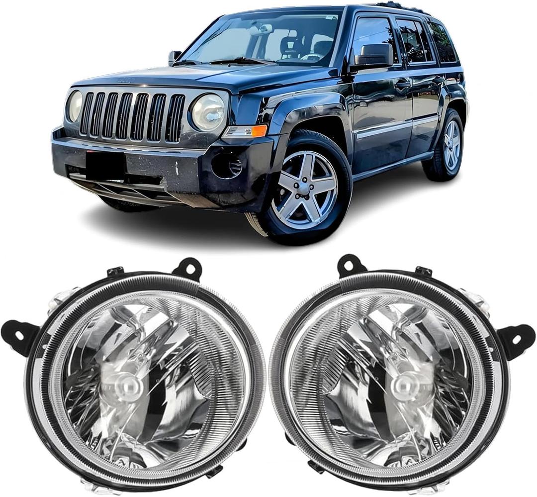 Headlights Assembly Replacement for 2007-2017 Jeep Patriot, 2007-2010 Compass Driver &Passenger Side, OE# CH2502176 /5303843AE