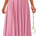 PRETTYGARDEN Womens Summer Dresses 2026 Casual Sleeveless Crewneck Aline Maxi Dress Stretch Tank Flowy Long Dresses (Small, Pink)