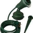 Woods Outdoor Floodlight Fixture With Stake (6-Feet cord; 120V; Green)