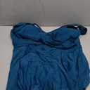 B2prity Women's Plus Size Swimsuit Tummy Control One Piece Swimdress Ruffle V Neck Cutout Wrap Bathing Suit with Skirt Peacock Green.18