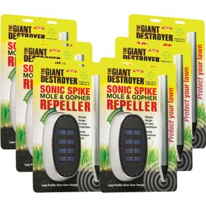 The Giant Destroyer Sonic Spike Mole & Gopher Repeller - Solar Powered Ultrasonic Animal Repellent Spikes - Repels Rodents from Lawn, Garden, & Home (1 Pack)