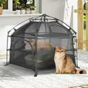 EighteenTek Catio Outdoor Cat Enclosure 3-Tier Pop up Cat Tent Playpen | Portable Kitten Catio Tower | Pet Playpen Indoor/Outdoor Cats Enclosed | Play Tents for Patio Balcony Courtyard Camping