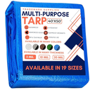 Trademark Supplies 40X60 Silver Tarp Tarpaulin Canopy Tent, Boat. RV Or Pool Cover (.Silver-medium Weight Protection)