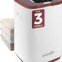 SereneLife Towel Warmer - 23L Capacity Bucket with Timer Function, Fits Up to Two Oversized Towels for Bathroom, Wood