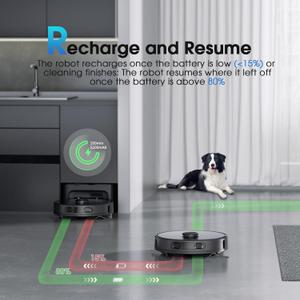 SHELIKI Robot Vacuum with Self-Emptying Robotic Vacuum and Mop, LiDAR Navigation, App & Voice Control Gray