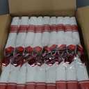 BESTSTAR 350PCS Clear and Red Disposable Plates Set for 50 Guests, 100 Plastic Plates, 50 Plastic Cups, 50 Pre-Rolled Napkins with Cutlery for Party, Christmas, Thanksgiving, Birthday, Halloween