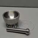 Bekith Mortar and Pestle Sets 18/8 Brushed Stainless Steel Spice Grinder Pill Crusher Molcajete Herb Bowl