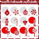 24 Pcs Christmas Candy Cane Hanging Swirl Decorations - Red and White Lollipop Peppermint Ceiling Hanging Swirls Streamers Ornaments for Candy Land Home Winter Holiday Xmas Christmas Party Decor