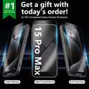 YFEMLAZ Magnetic for iPhone 15 Pro Max Case,with Screen Protectors X2,Full Camera Protection,Compatible with MagSafe,Translucent Matte,Anti-FingerprintShockproof Protective Phone Case,6.7",Black