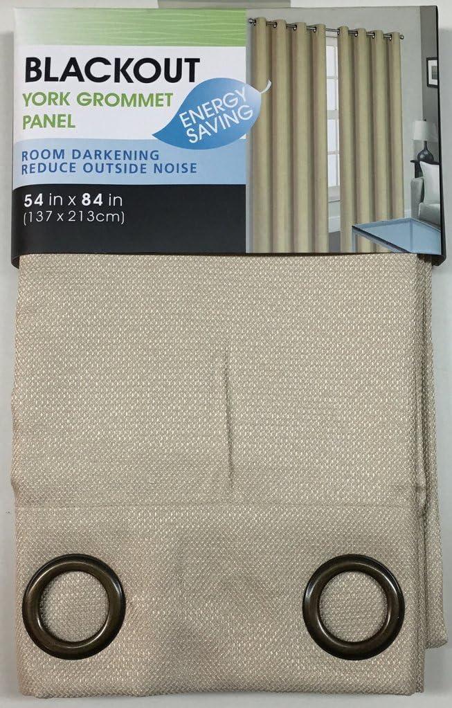 Set of 2 York Blackout Thermal Lined Grommet Top Curtain Drapery Panels 84 Long (Camel)
