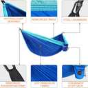 AnorTrek Camping Hammock, Super Lightweight Portable Parachute Hammock with Two Tree Straps Single or Double Nylon Travel Tree Hammocks for Camping Backpacking Hiking (Blue,Sky Blue) Double 118''L x 78''W