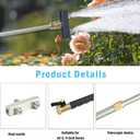 2025 Upgraded Long Extendable Jet Dual Nozzle for Garden Hose 18-31, Includes 5 Interchangeable Nozzles and Quick Connectors High Pressure Washer Tools for Window/Car/Patio/Pet/Floor Cleaning(Black)