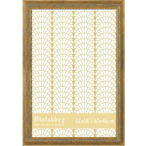 VIOLABBEY 12x18 Frame Gold, Vintage Poster Photo Frames Ornate without Mat for Wall Hanging