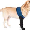 COODEO Dog Socks to Prevent Licking Paws, Healing Boots & Paw Protectors with Non-Slip Bottoms for Wound Protection, Waterproof Sleeve Shoes for Licking, Blue, Right