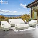Outdoor 2-Seater Loveseat Cover,Patio Sofa Covers Fits up to 58W x 32.5D x 31H Inches,100% Waterproof Heavy Duty Patio Furniture Covers,Beige & Gray-Green