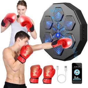 Boxing Machine,The Upgraded 2.0 Smart Bluetooth Boxing Equipment with Gloves, Music Boxing Machine for Adults and Kid, Wall-Mounted Exercise Equipment for Home