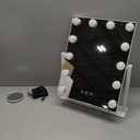 Kotdning Vanity Mirror with Lights,Lighted Vanity Mirror with 12 Dimmable Bulbs for Dressing Room & Bedroom,3 Color Lighting,Modes Detachable 10x Magnification 360°Ratation (White) 14.6" L x 17" W