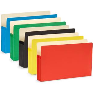 Blue Summit Expandable Legal File Folders for Bulky Documents, Legal Size, 5" Expansion, Assorted Colors, 10 File Pockets