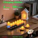 SoulBay Flameless Candles with Remote Timer & Charging Base, 12pcs USB Rechargeable Battery Flickering LED Small Votives Lights for Table Dinner Weddings Holidays General Decor, No Battery Required