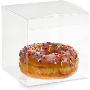 Juvale 30-Pack Clear Gift Boxes - 4x4x4 In Square Plastic Transparent Favor Boxes for Wedding, Baby Shower, Birthday Party