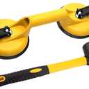 Floor Gap Fixer Tool for Laminate Floor Gap Repair Include Suction Cup and Mallet (Can't use on scraped surface floor)-Yellow Kit
