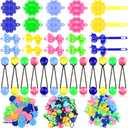 Giegxin 60 Pcs Self Hinge Hair Barrettes Ball Bubble Hair Accessories for Girls Set Plastic Girls Barrettes Clips Assorted Elastic Ponytail Holder Toddler Ball Ties (Lovely Style)