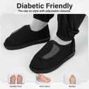 Diabetic Shoes for Men Women, Extra Wide Slippers for Swollen Feet, Wide Toe Box Adjustable Walking Shoes for Elderly, Comfort Home Hospital Slip on Slippers for Indoor Outdoor, Foot pain Relief
