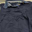 Womens Denim Lapel Sweater Oversized Long Sleeve Button Down Polo Knit Pullover Sweaters 2025 Fall Outfits (Small, Navy Blue)