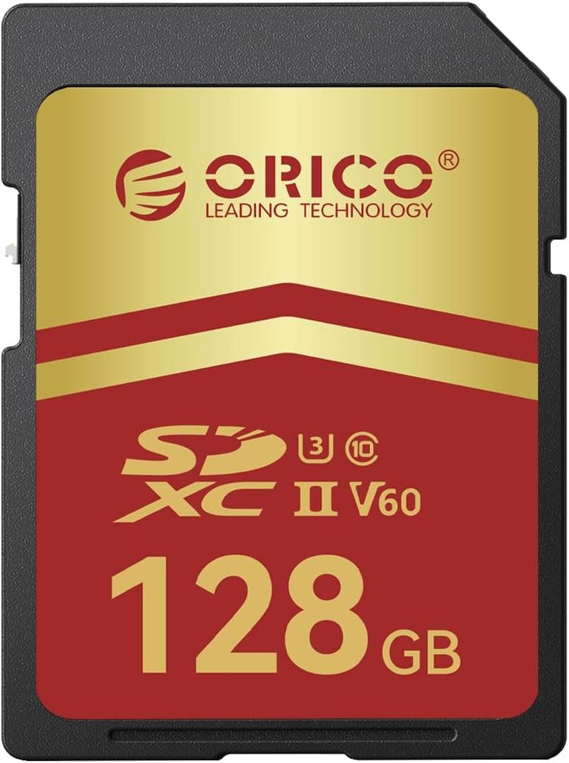 ORICO 256GB SD Card, UHS-II, C10, U3, V60, 4K UHD, Full HD, Up to 300MB/s Read, SDXC Memory Card for Professional Photographers&Content Creators, DSLR Mirrorless Cameras, Advanced Video Cameras -SD60