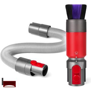 Dusting Brush and Flexible Extension Hose Compatible with Dyson Outsize V7 V8 V10 V11 V15 Vacuum Cleaner, Scratch-free Dusting Brush Bristle Dust Removal Brush, Cordless Vacuum Replacement Parts