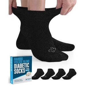 Doctor's Select Viscose Bamboo Ankle Diabetic Socks for Women and Men - 6 Pairs | Super Soft, Non Binding, Loose Wide Top L