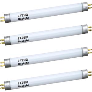 OHLECTRIC F4T5/D Linear Fluorescent Tube 6-Inch (4-Pack) T5 4W Straight Bulbs Daylight Camping Lantern Bulb Linear Bulbs, High Output Under Cabinet Bulb, G5 Base 6500K