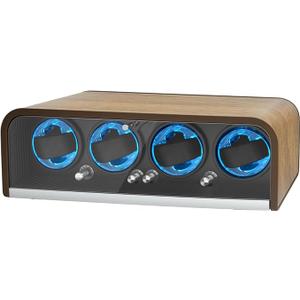 Watch Winder for Automatic Watches, Watch Winders 1/2/4/8 Slot for Rolex, Winder Box Uses Super Quiet Motor, 4 Rotation Mode Setting & LED Light, Gift for Man, 4 slots, Brown