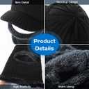 Winter Balaclava Beanie Hat, Knit Thermal Ski Mask for Men Women (Black)