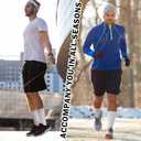 MUQU Mens White Crew Socks - Cushioned Sports Athletic Socks For Walking Hiking Running 6 Pairs (White, M)