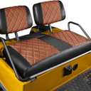 NOKINS Golf Cart Diamond Seat Covers Kit, Fit for Club Car DS Pre-2000 OEM Standard Front Seat Cushion, Golf Cart Vinyl Seat Cover, No Nails Required (Dark Brown and Black)