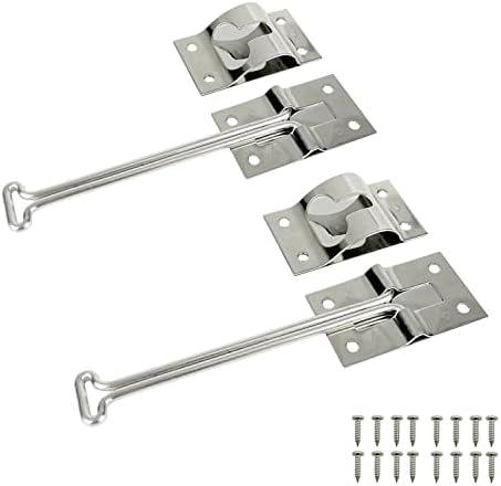 ESUDNT Rv Door Latch Trailer Door Latch 304 Stainless Steel Camper Door Latch Trailer Door Holder Rv Door Holder Rv Screen Door Latch 6 Inch Metal T-Style Door Holder For Cargo Trailer, Truck,(2 Pack)