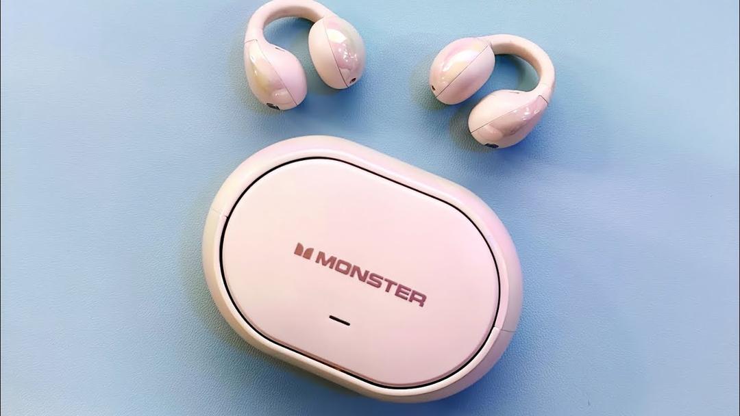 Monster Open Ear AC600 Headphones, Bluetooth 5.4 Wireless Earbuds with HiFi Stereo, Clip-On Earbuds with ENC Clear Call, 21H Playtime, Touch Control, IPX6 Waterproof Wireless Headphones for Sport