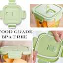 Square Glass Food storage Containers with Airtight Lids, 2 cup Food Meal Prep Containers, Square Glass Bowl For Lunch Sandwich Fruit Snack, Dishwasher Microwave Freezer Safe- (Pink+Green)