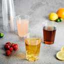 FOCUSLINE 12 oz Clear Plastic Cups, Disposable Heavy Duty Hard Plastic Cups, Reusable, 100 Count