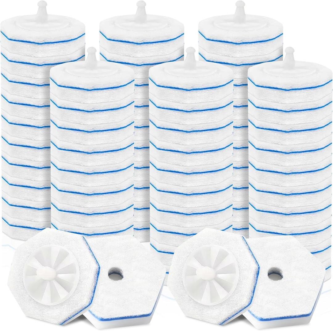 64Pcs Toilet Wand Refills for Clorox, Disposable Toilet Bowl Cleaners Scrubber, 5X Cleaning Power Upgrade Formula Disposable Toilet Bowl Wand Refills Compatible with Clorox and the Most Toilet Brushes (1 Count (Pack of 64))