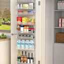 VyGrow Over the Door Pantry Organizer, 8-Tier Over the Door Organizer with Adjustable Basket, Pantry Door Organization for Pantry Kitchen Storage Room Spice Rack, White