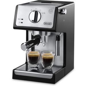 De'Longhi 15-Bar Pump Espresso Machine with Manual Milk Frother for Latte, Cappuccino, Black, ECP3420 (Black/Stainless Steel)