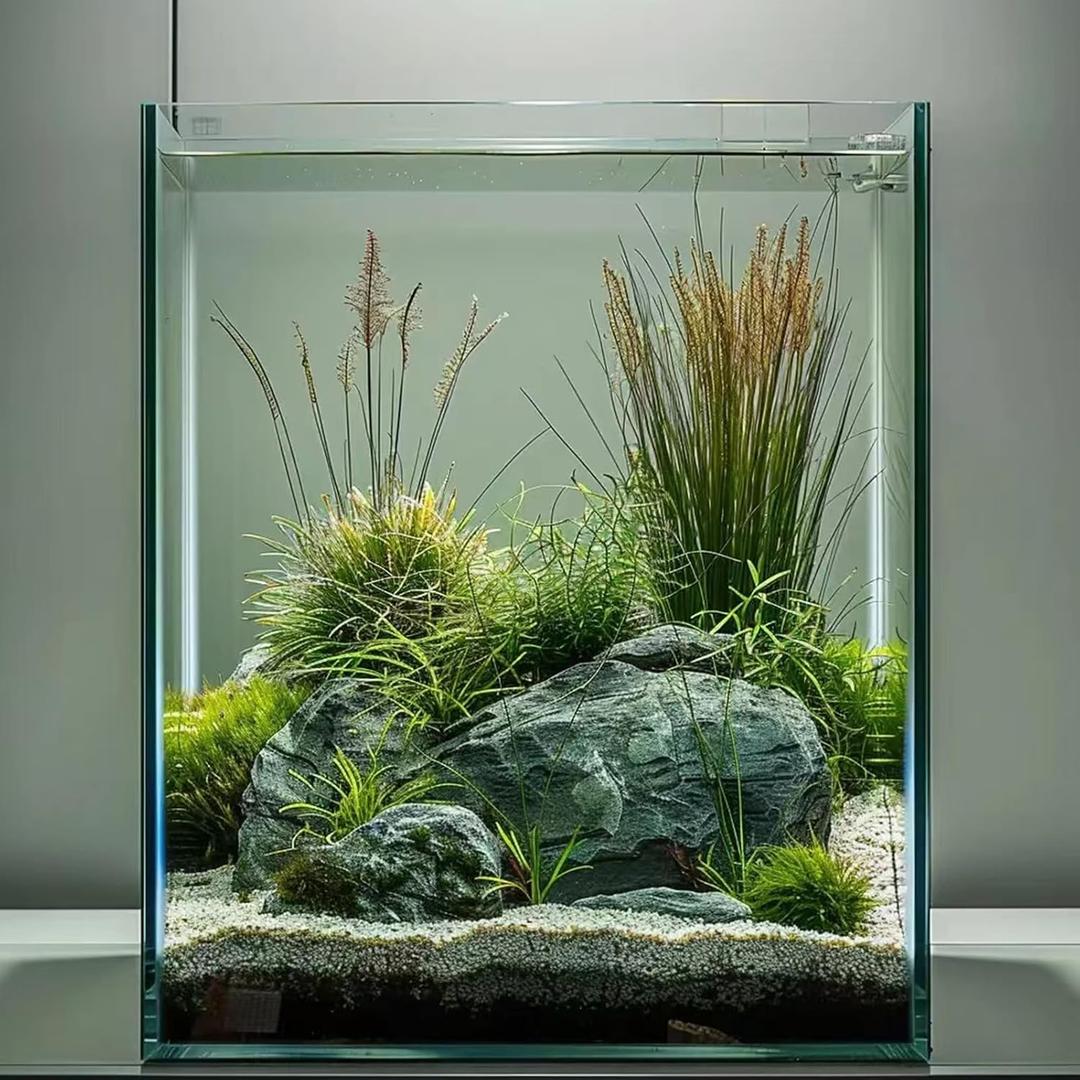 Vimvins 5 Gallon Glass Fish Tank, Easy to Maintain Small Aquarium for Betta/Snails/Shrimp and Aquatic Planting.