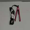 Terviiix Mini Flat Iron Adjustable Temperature, Travel-Size Mini Hair Straightener, Small Flat Irons for Short Hair/Curls Bangs, Ceramic Portable Tiny Hair Curler, Dual Voltage, Auto-Off, Pink, 1/2''