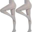 Yilanmy Sparkly Tights for Women Lurex Metallic Shimmer Tights, 50D High Waist Glitter Pantyhose 2 Pairs. L/XL